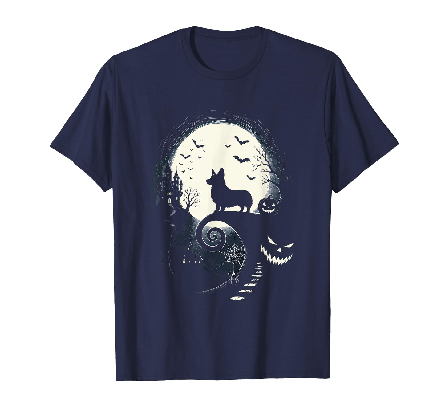 Corgi Dog and Moon Halloween Costume Dog Lover Men Women Kid T-Shirt