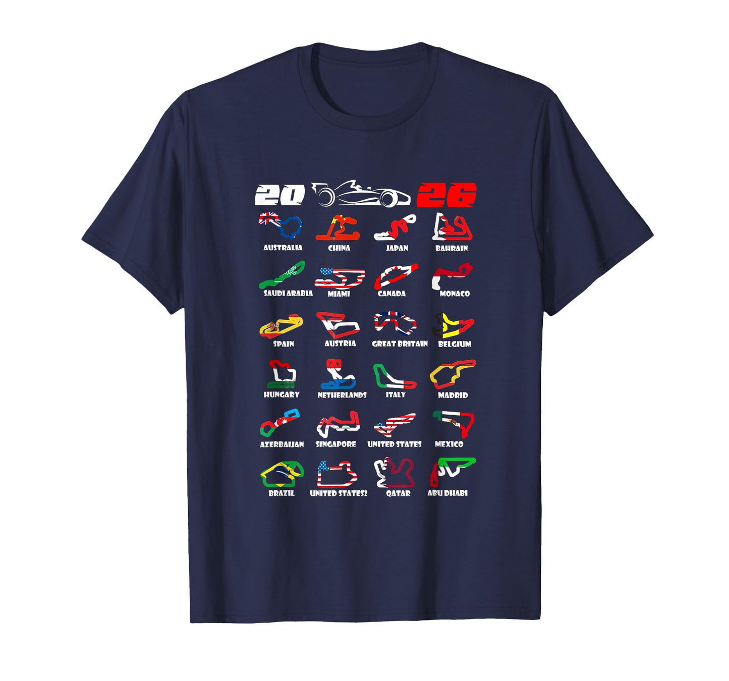 Race Car Enthusiast Motorsport Racing Fan World Flags T-Shirt