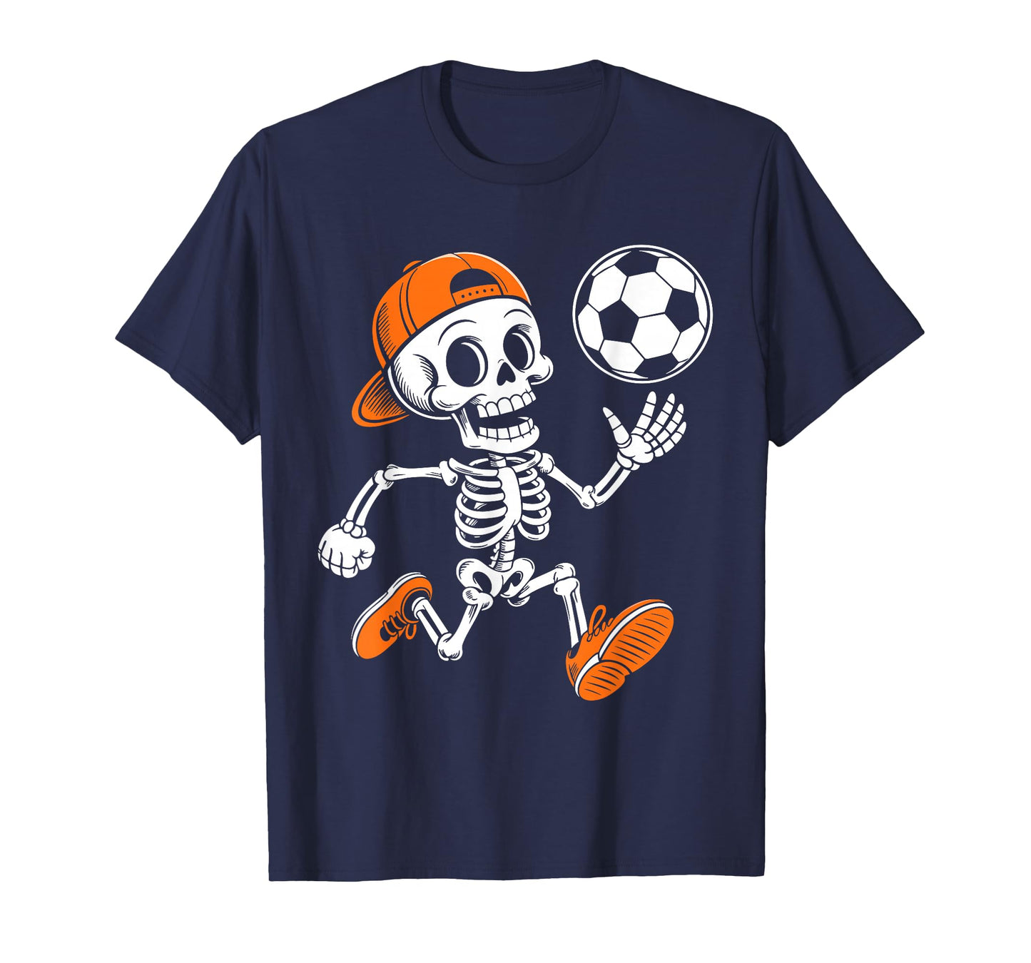 Skeleton Soccer Shirt Ball Adult Men Teen Boy Kids Halloween T-Shirt