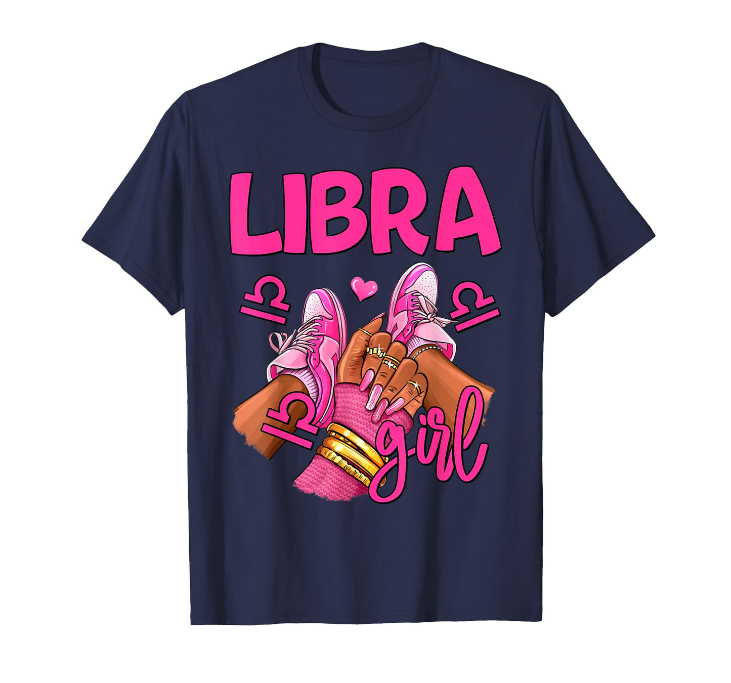 Libra Girl Birthday Queen Women Sneakers Zodiac Sign T-Shirt