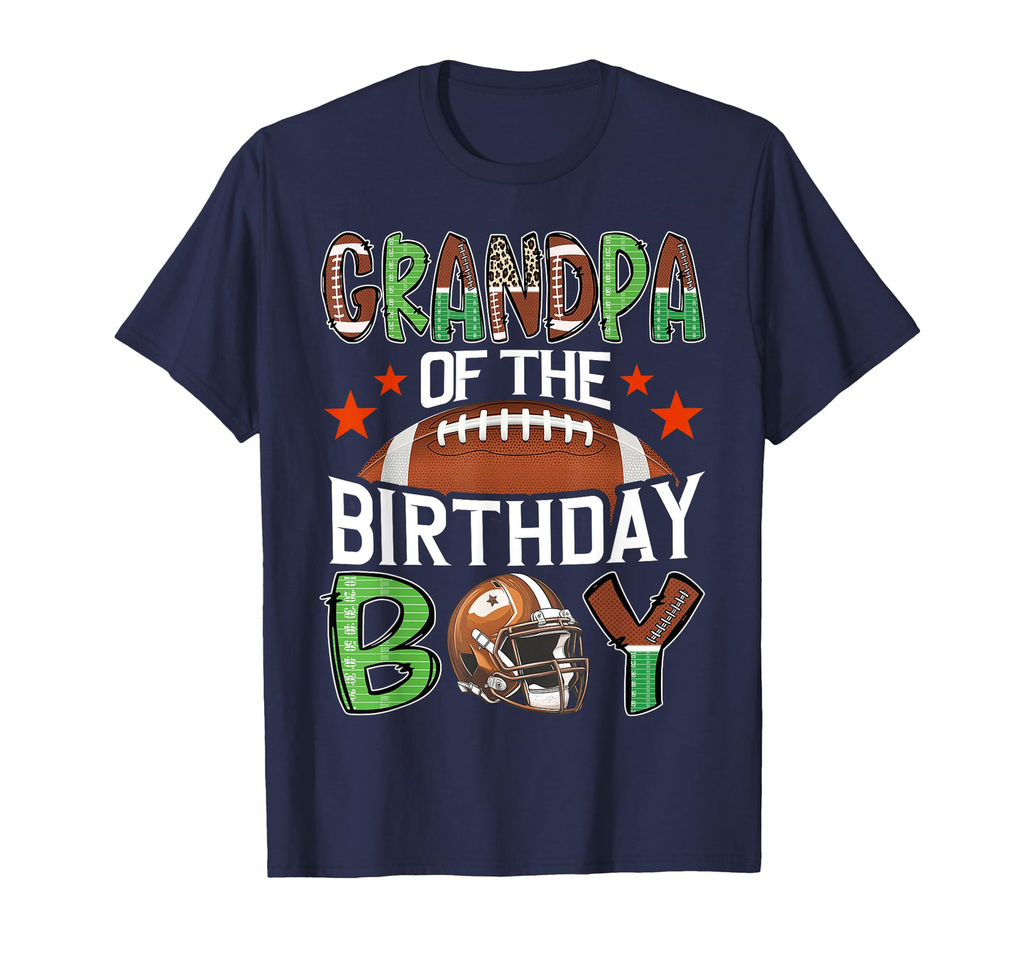 Grandpa Of The Birthday Boy Game Day Football T-Shirt