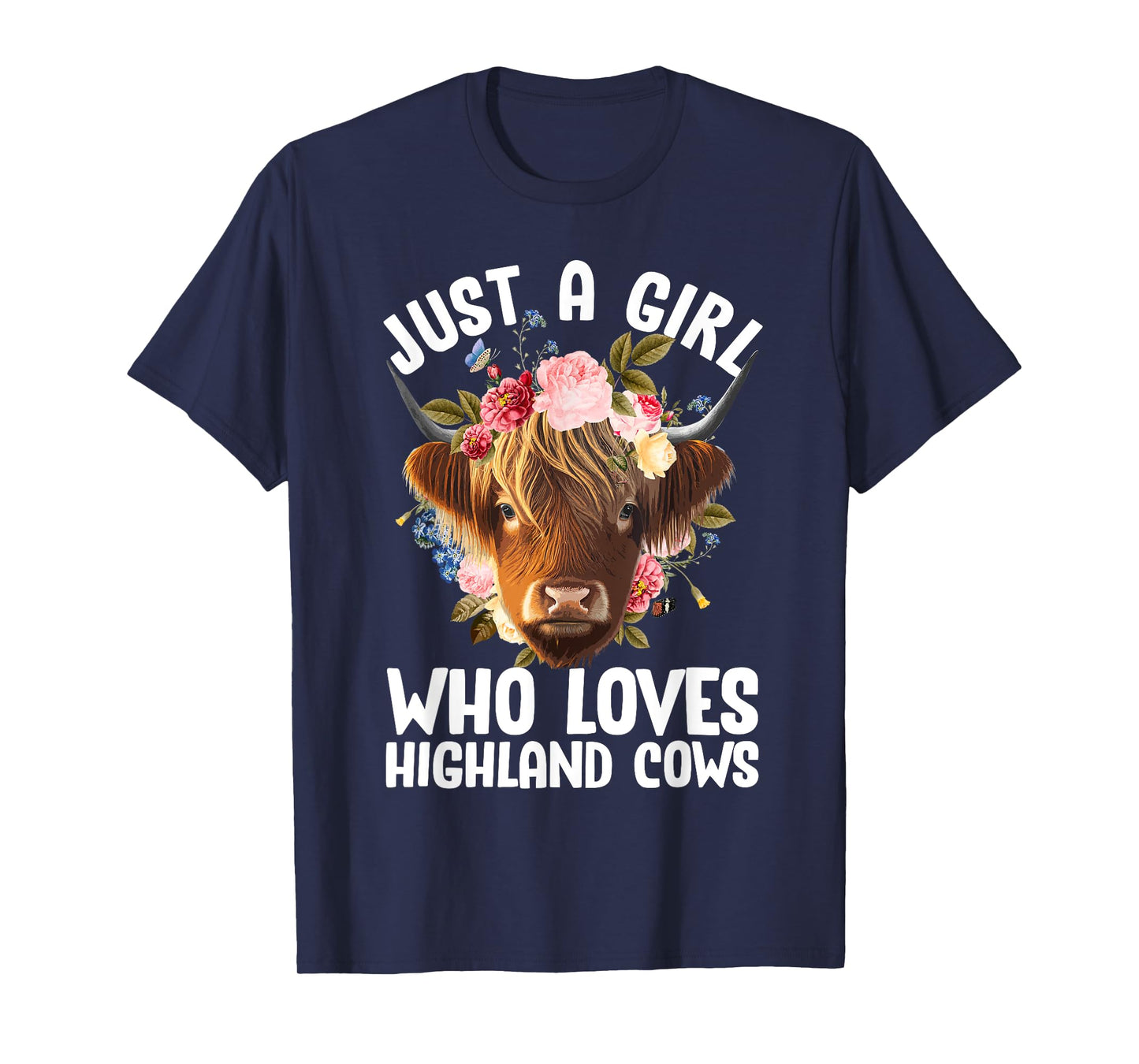 Funny Highland Cow Art For Women Girls Highlander Cow Lover T-Shirt