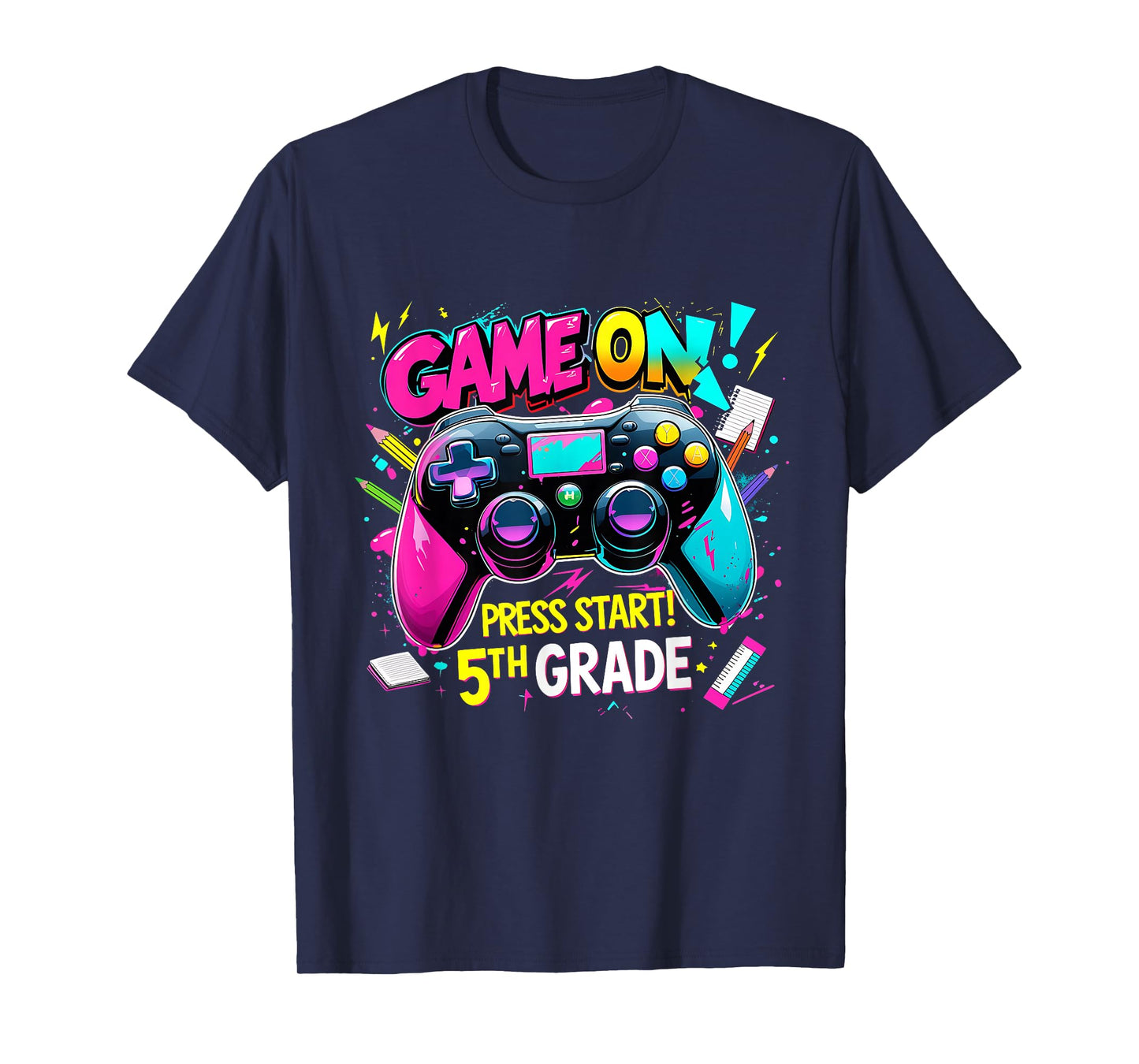 Game On 5th Grade Gamer Back to School Tee T-Shirt