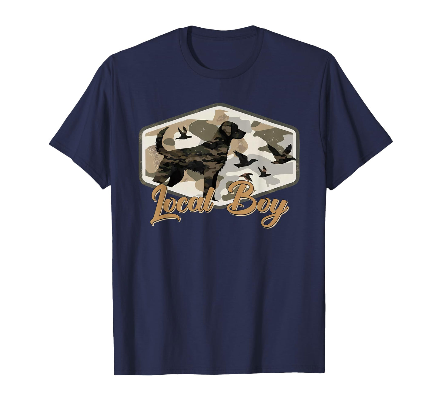 Black Lab Dog Local Southern Boy Camo Duck Hunting Youth Men T-Shirt