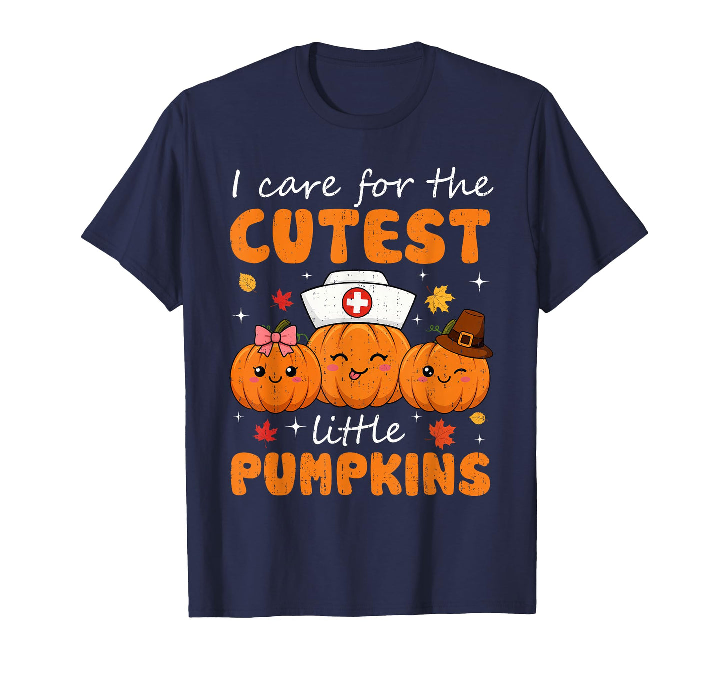 Nurse Pumpkins Halloween Scrub Top Fall Thanksgiving Autumn T-Shirt
