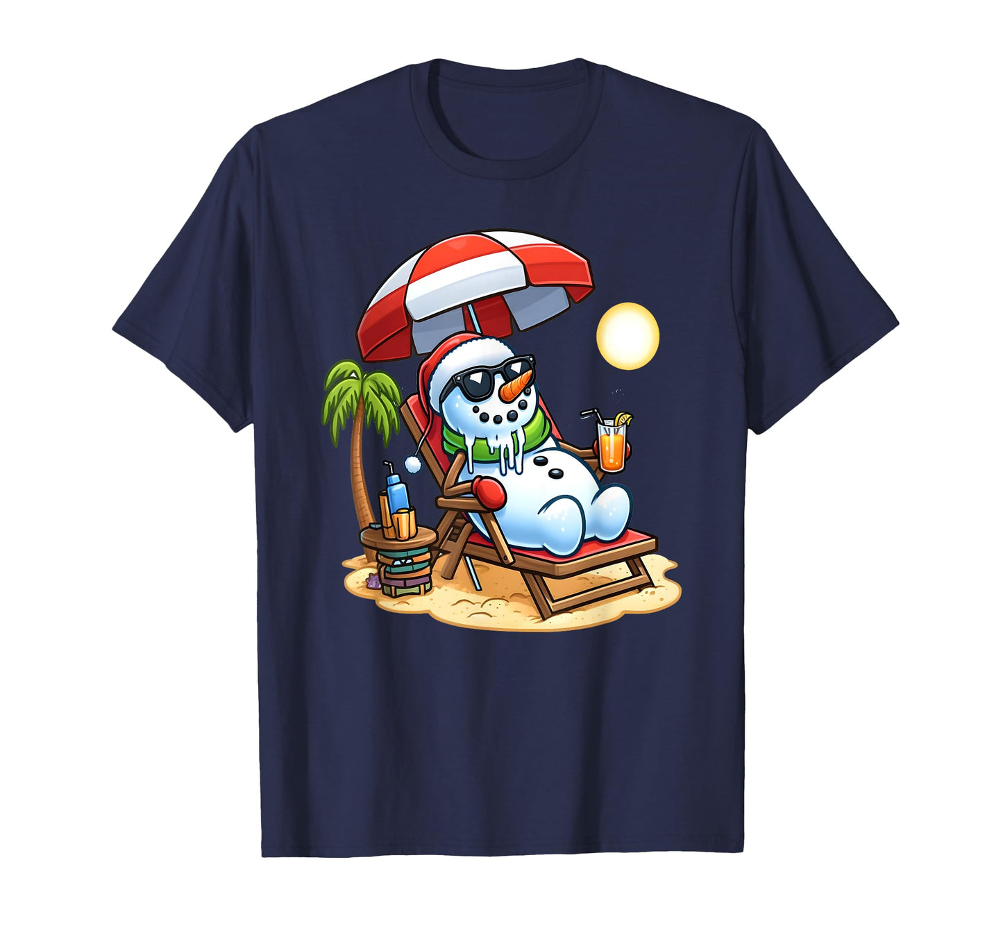 Christmas in July Funny Snowman Summer Fun Beach Holiday T-Shirt