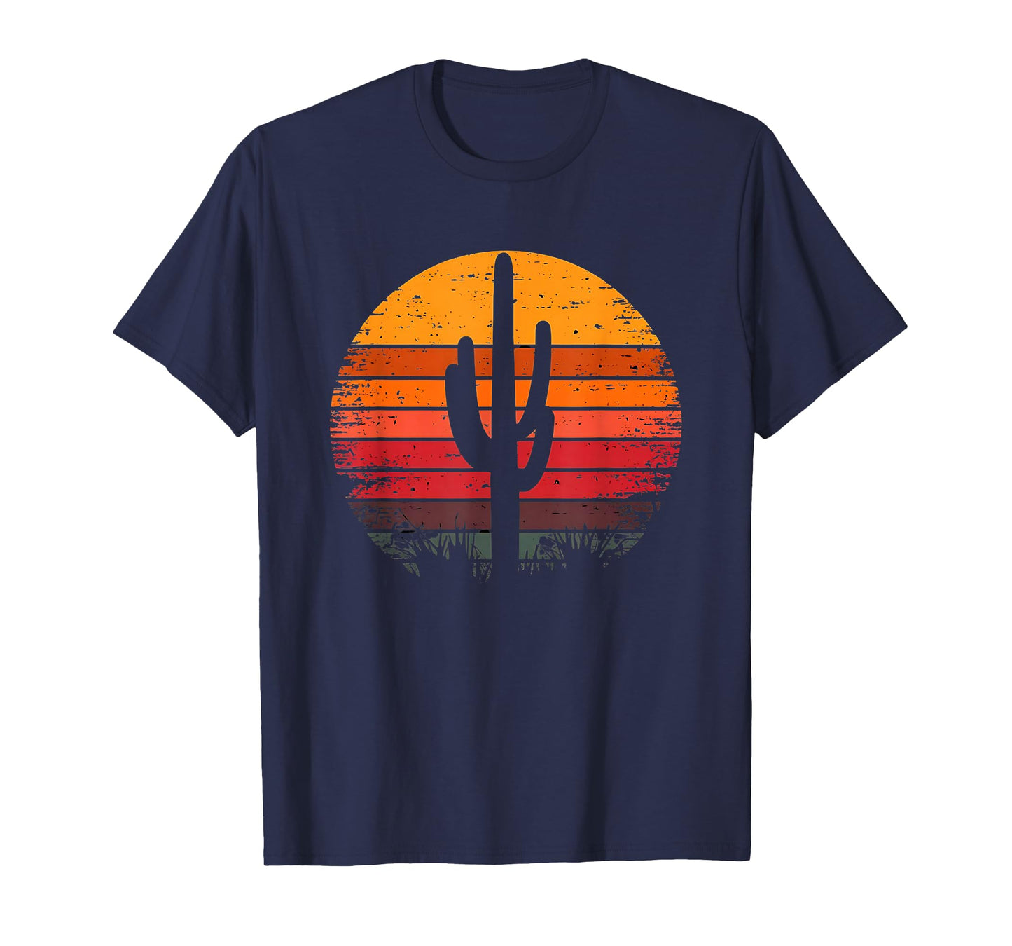 Retro Sunset Saguaro Cactus Vintage Desert Design Graphic T-Shirt