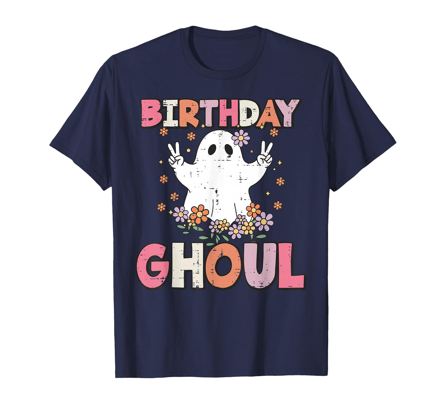 Halloween Birthday Ghoul Ghost Retro Costume Women Girls Kid T-Shirt