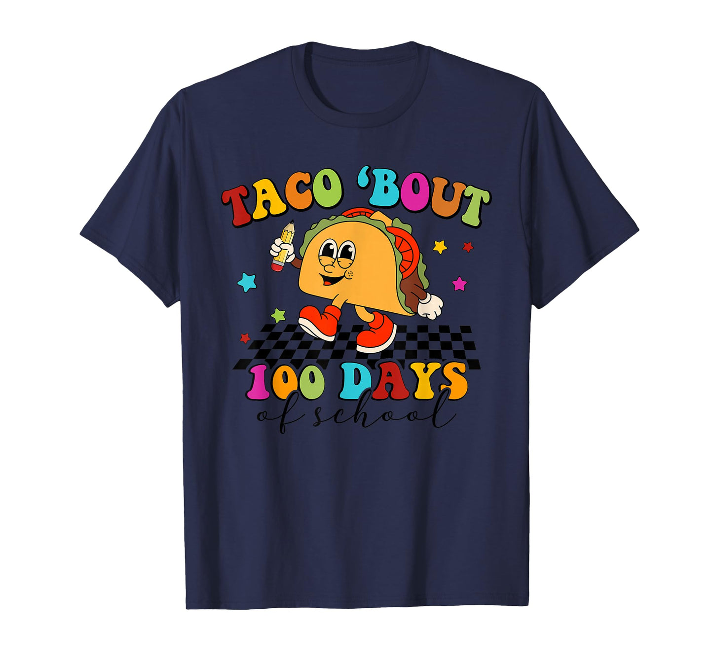 Retro Groovy Taco Bout 100 Days of School Teacher Student T-Shirt