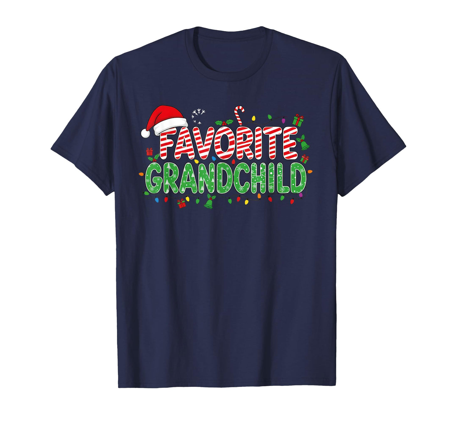 Favorite Grandchild Xmas Santa Hat Christmas T-Shirt