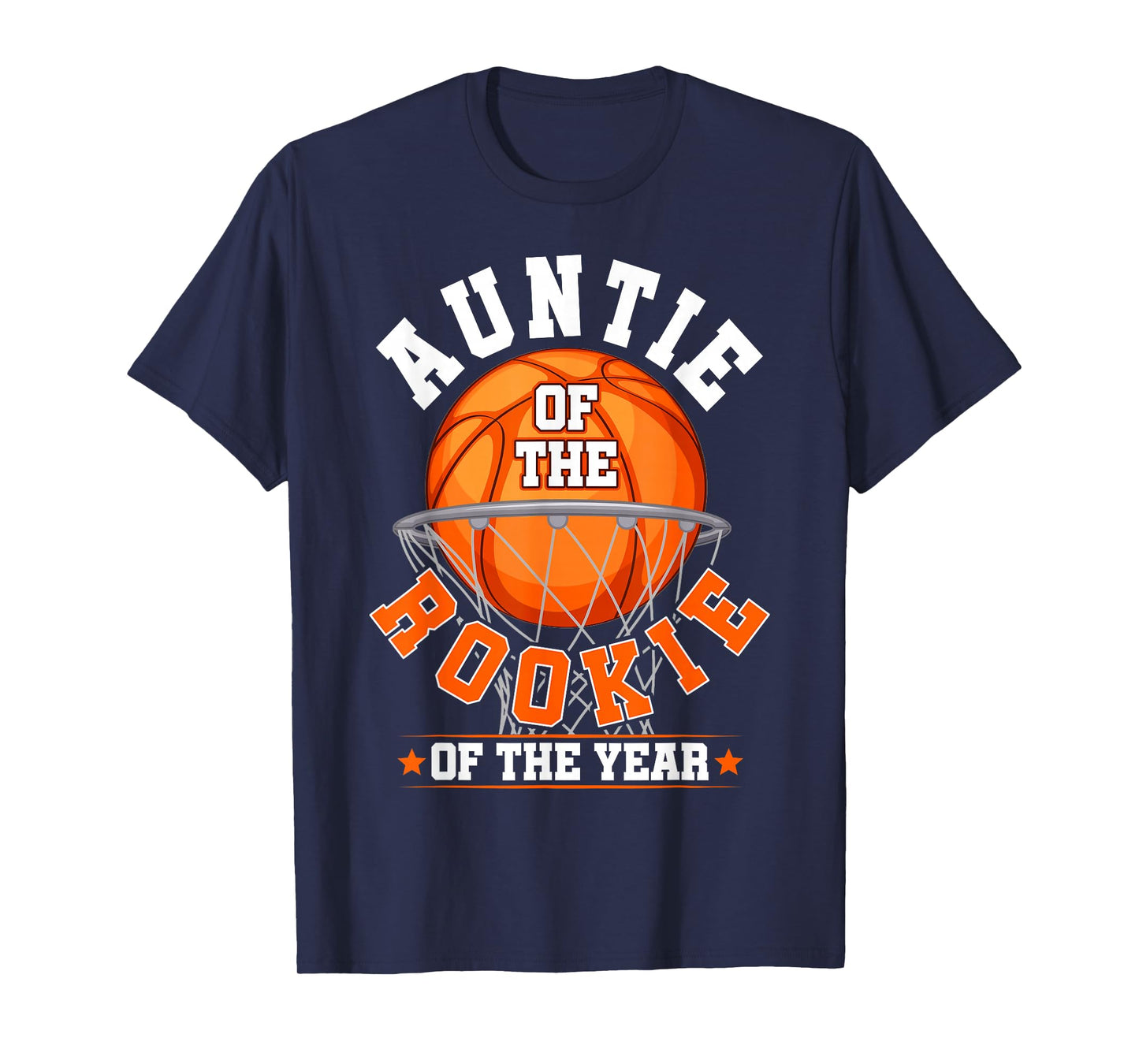 Auntie of Rookie 1st Birthday Basketball Family Matching T-Shirt