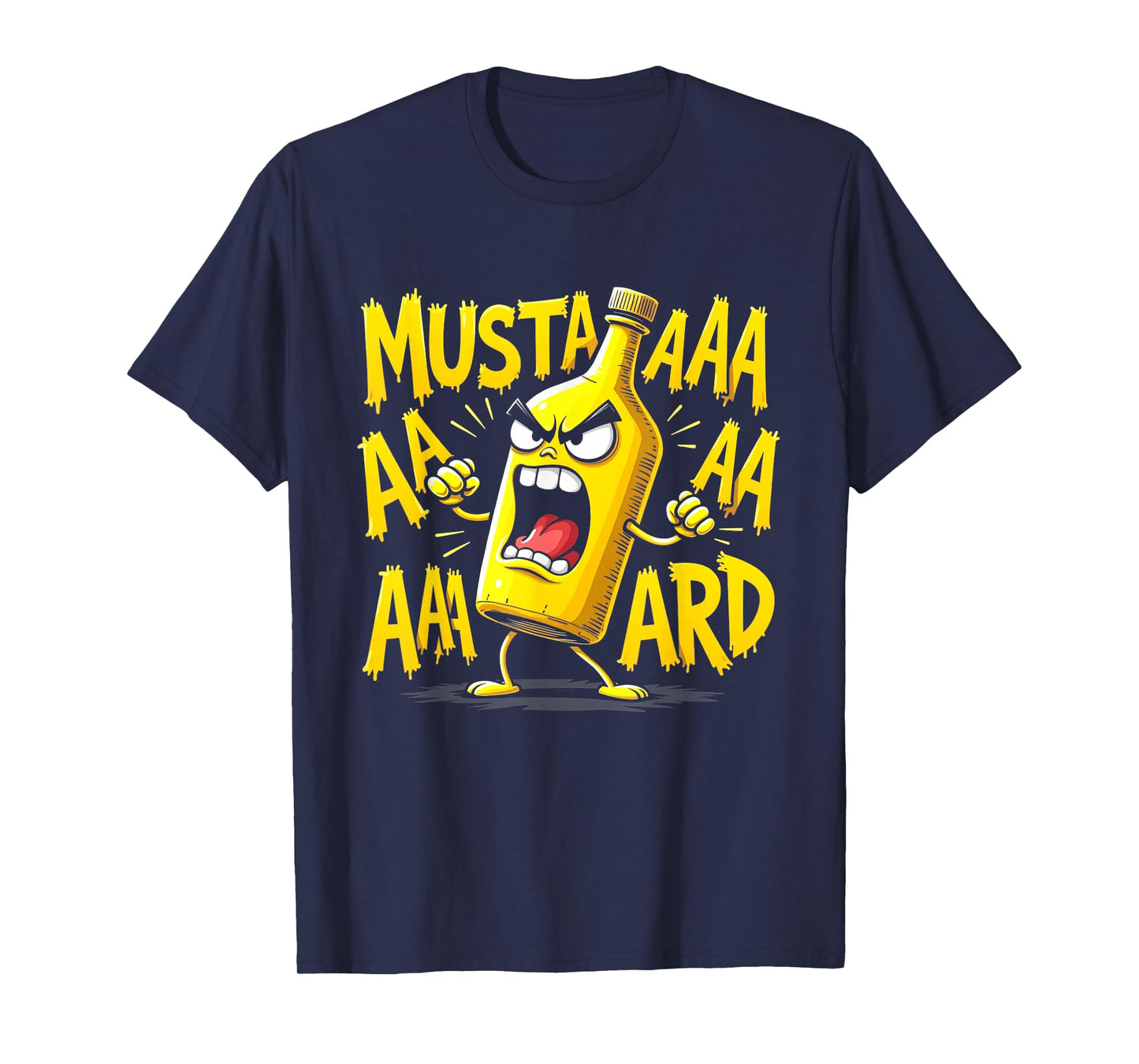 Mustard Bottle Scream Funny Condiment Rap Humor T-Shirt