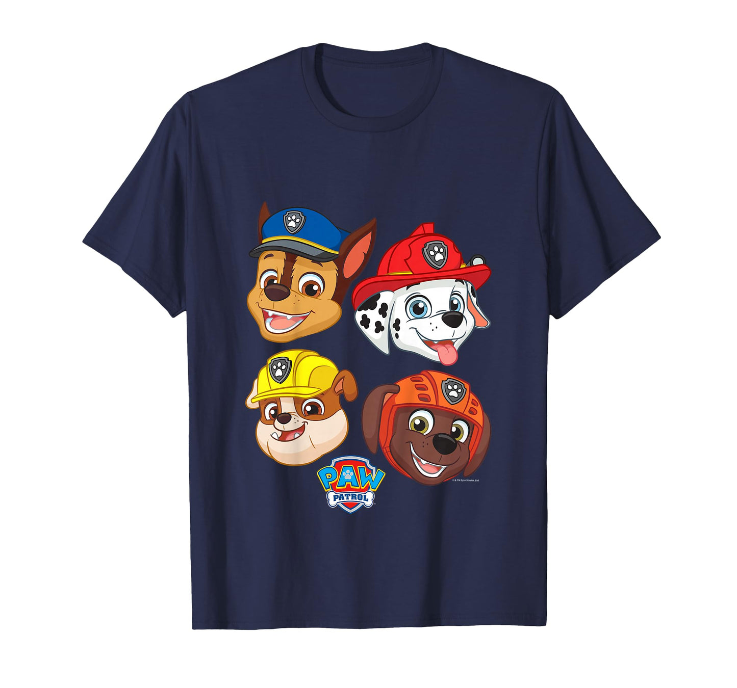 PAW Patrol Chase Marshall Rubble & Zuma Cute Faces Logo T-Shirt