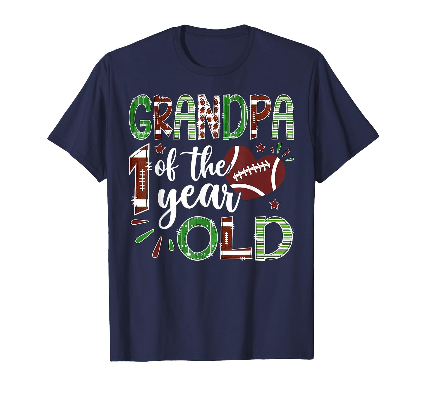 Grandpa of The 1 Year Old Football First Birthday Boy T-Shirt