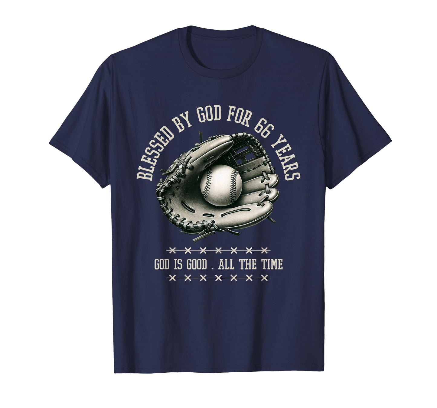 Blessed by God for 66 Years Old Baseball 66th Birthday Gifts T-Shirt