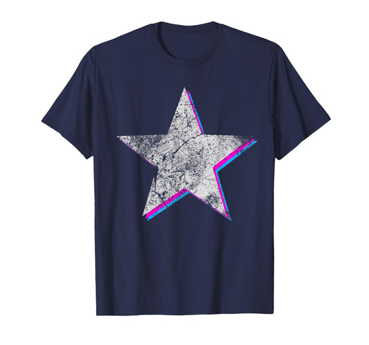 Vintage White Retro Star T-Shirt