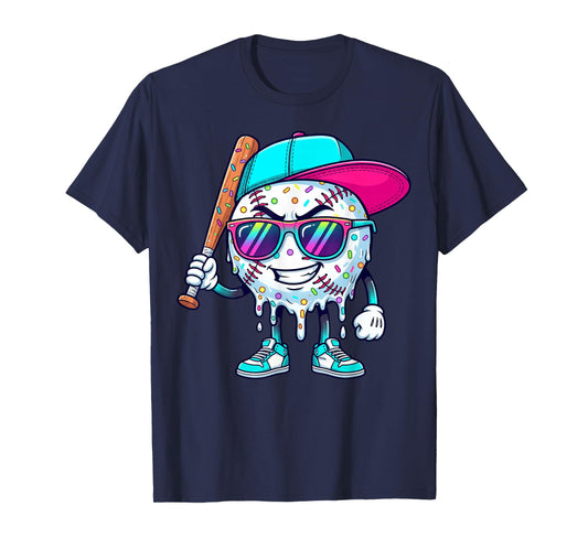 Youth Baseball Drip Ice Cream T-Shirt