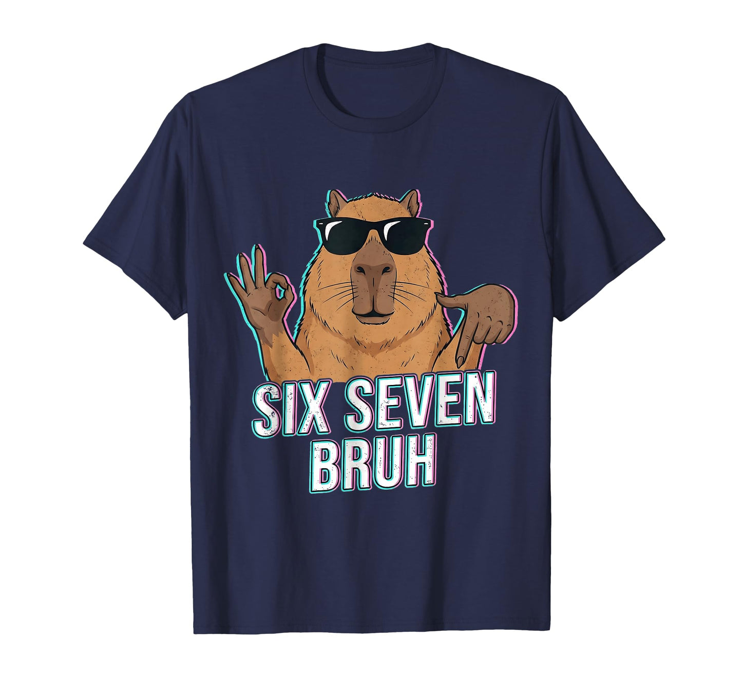 Six Seven Bruh Capybara 67 Boys Teens Kids Animals Lover 6 7 T-Shirt