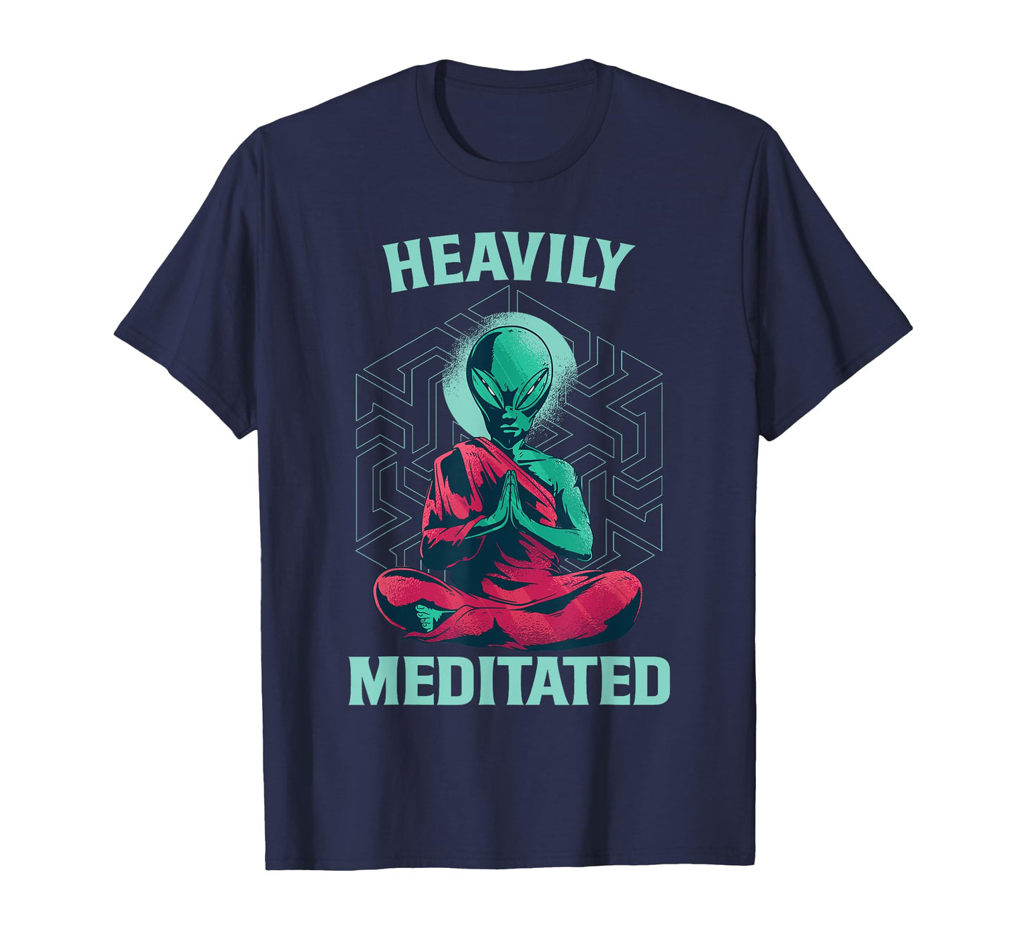 Heavily Meditated Alien Monk Funny Yoga Meditation T-Shirt
