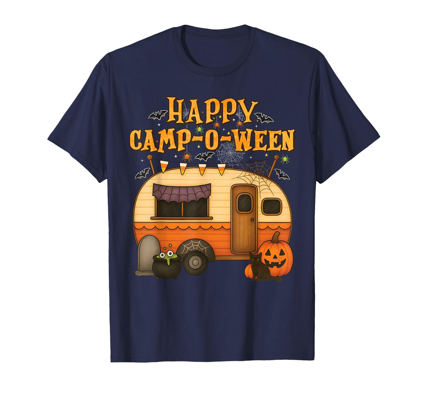 Happy Camp-O-Ween Halloween Camping Ghosts and Campfires T-Shirt