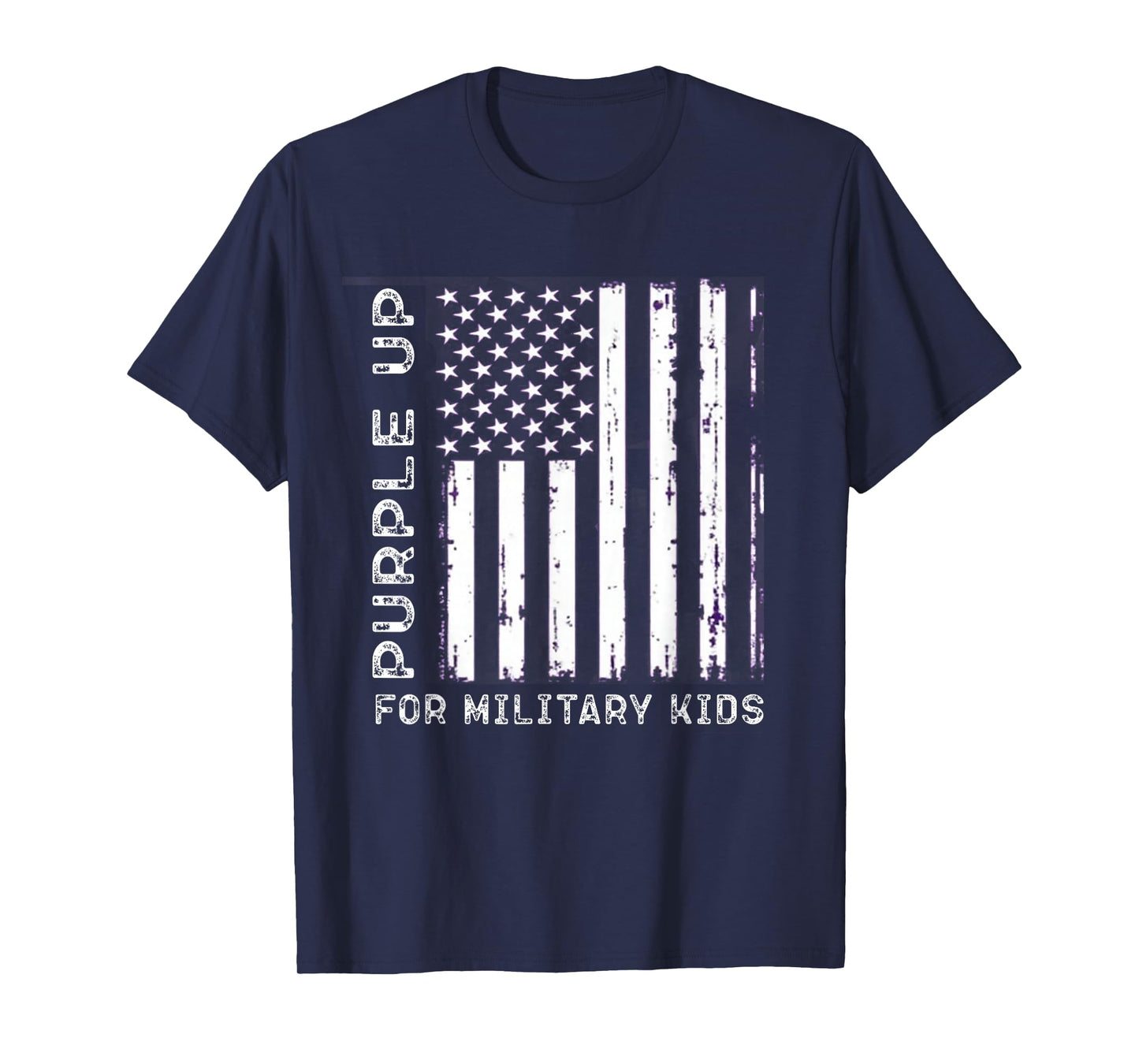 Purple Up For Military Kids US Flag Military child Month T-Shirt
