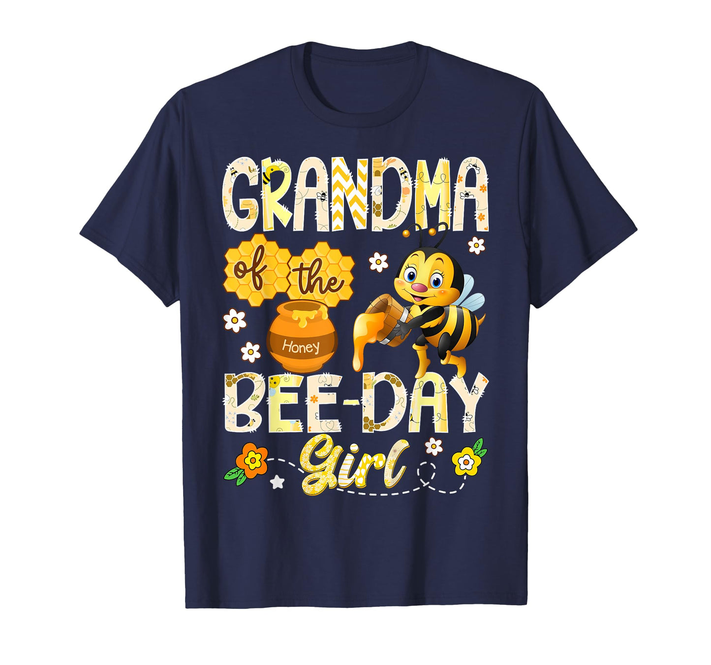 Grandma of The Bee-Day Girl Funny Bee Birthday Girl T-Shirt