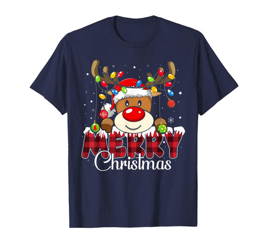 Merry Christmas Reindeer Xmas Family Matching Men Women Kids T-Shirt