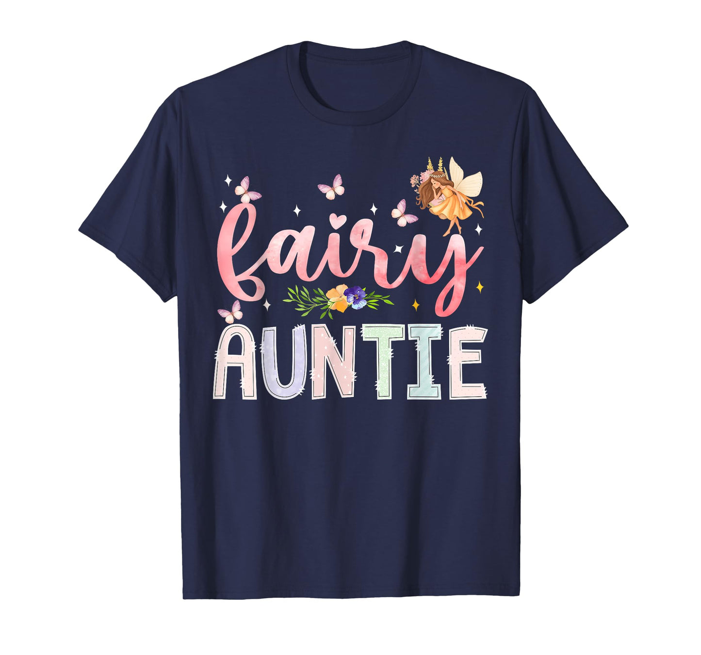 Fairy Auntie Magical Floral Birthday Girl Fairytale Family T-Shirt