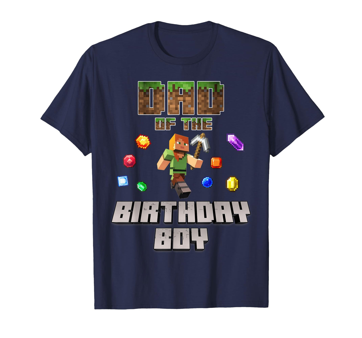 Dad Of The Birthday Boy Video Gamer Pixel Number T-Shirt