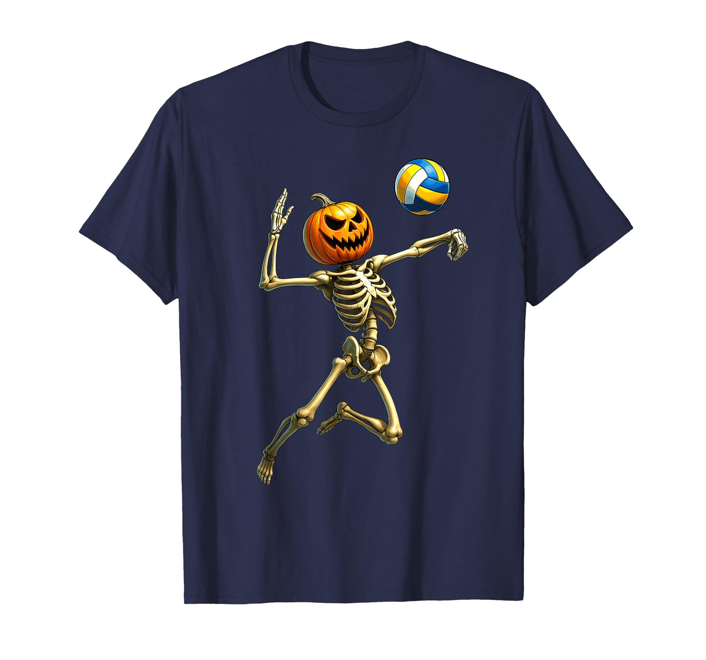 Volleyball Player Skeleton with Moon Halloween Costume Boys T-Shirt