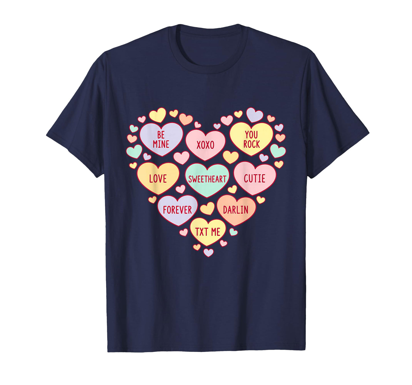 Cute Heart Love Valentines Day for Men Women Teachers Kids T-Shirt