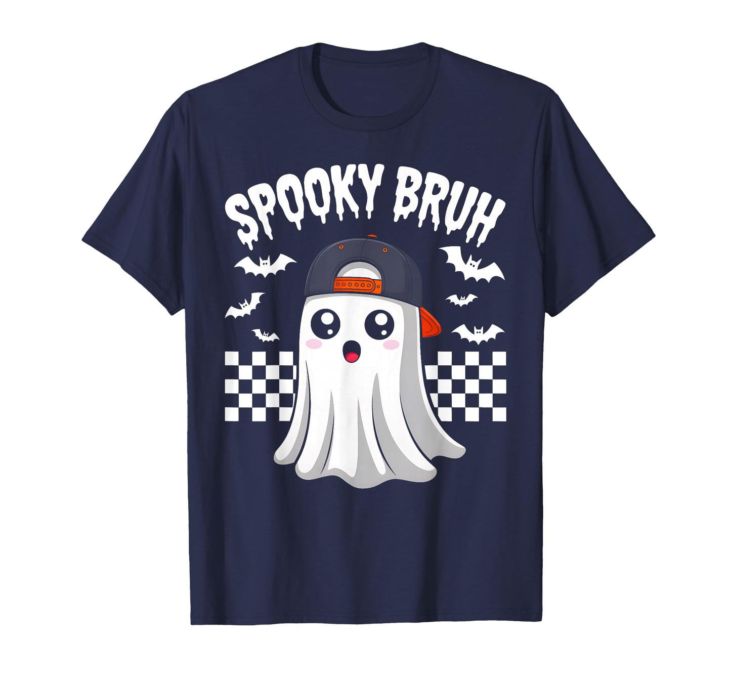 Spooky Bruh Funny Ghost Halloween Costume Boys Teens Kids T-Shirt