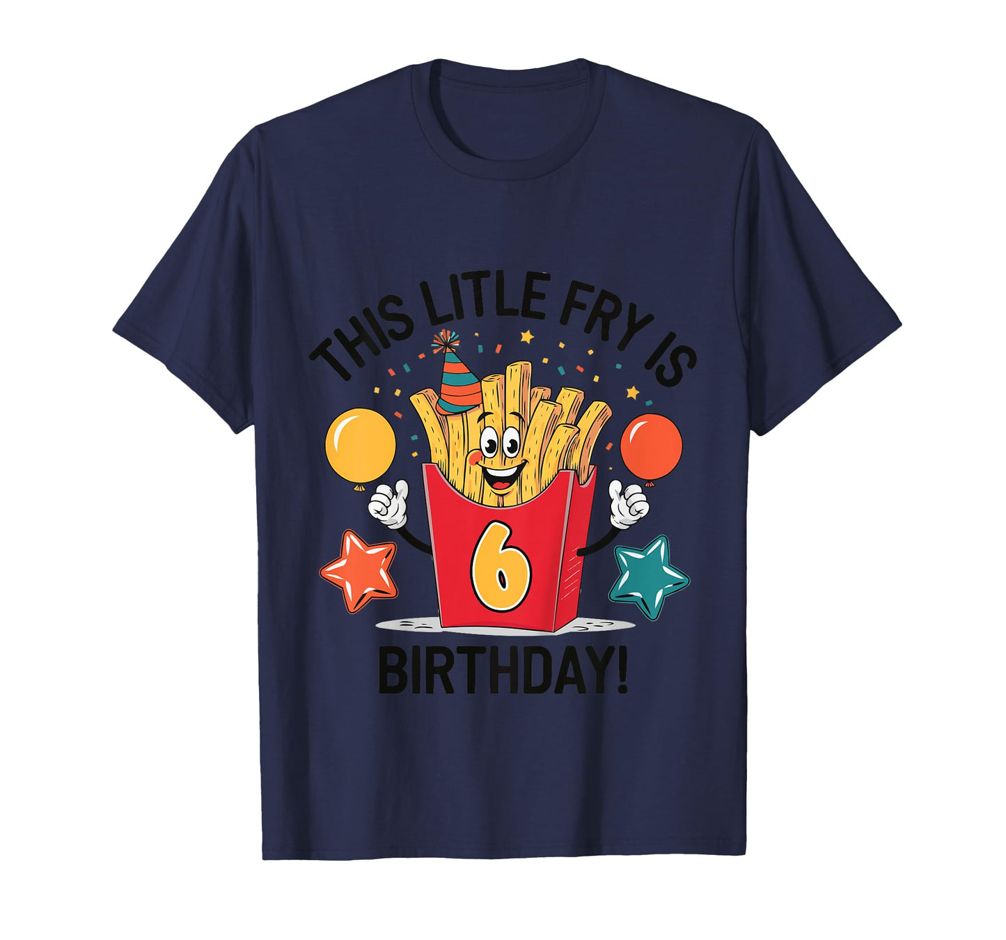 Kids French Fry 6th Birthday This Little Fry is Six T-Shirt