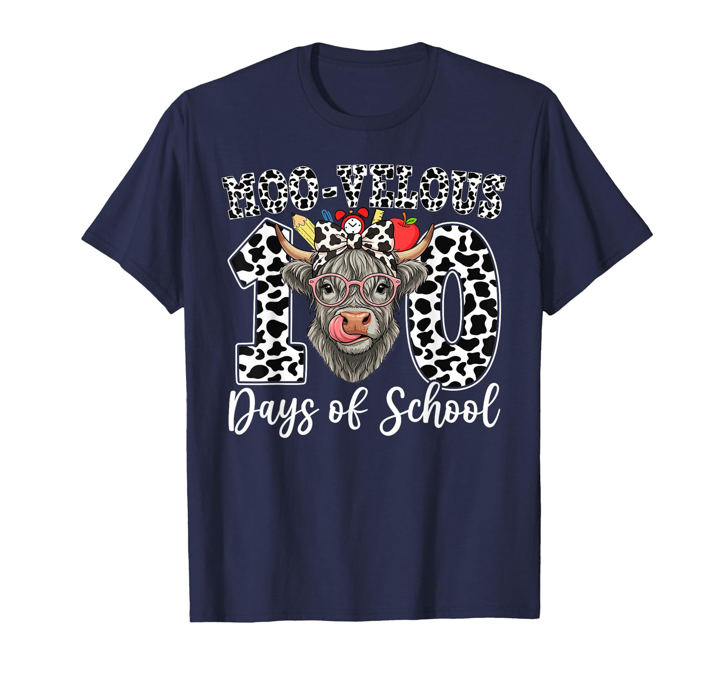 Moo-Velous 100 Days of School Girls 100th Day of School T-Shirt