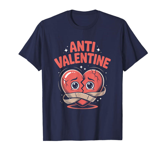 Anti Valentine Broken Heart Cute Bandaged Heart T-Shirt