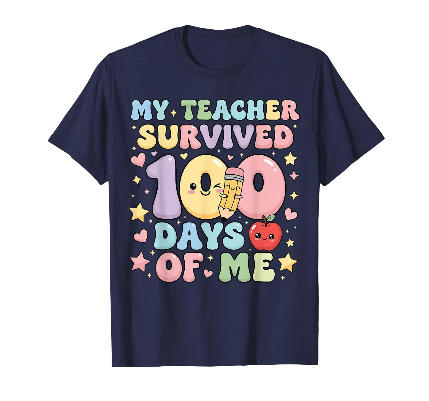 My Teacher Survived 100 Days of Me Groovy Boys Girls 100th T-Shirt