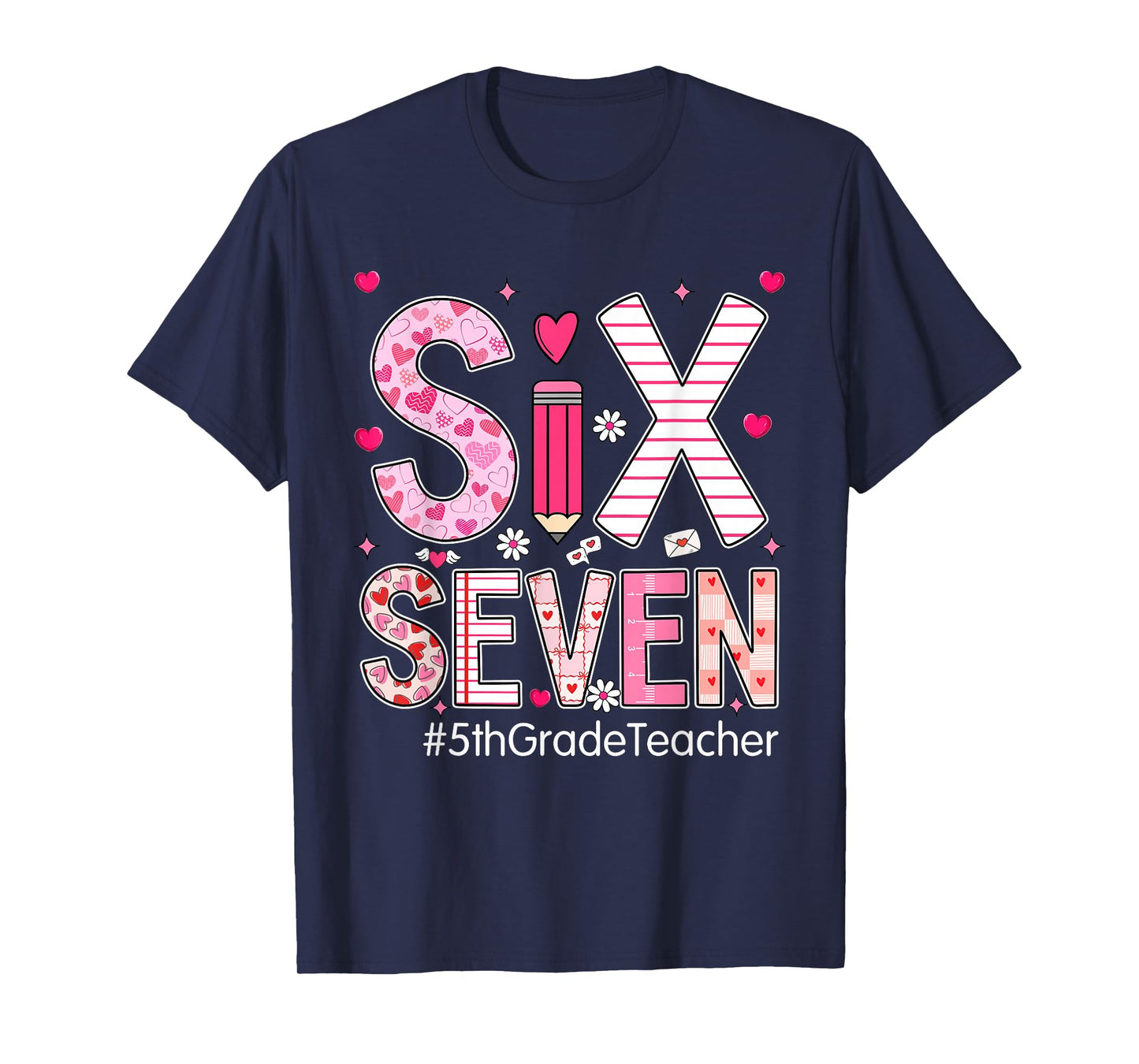 Preppy Six Seven 67 Valentine's Day 5th Grade Teacher T-Shirt