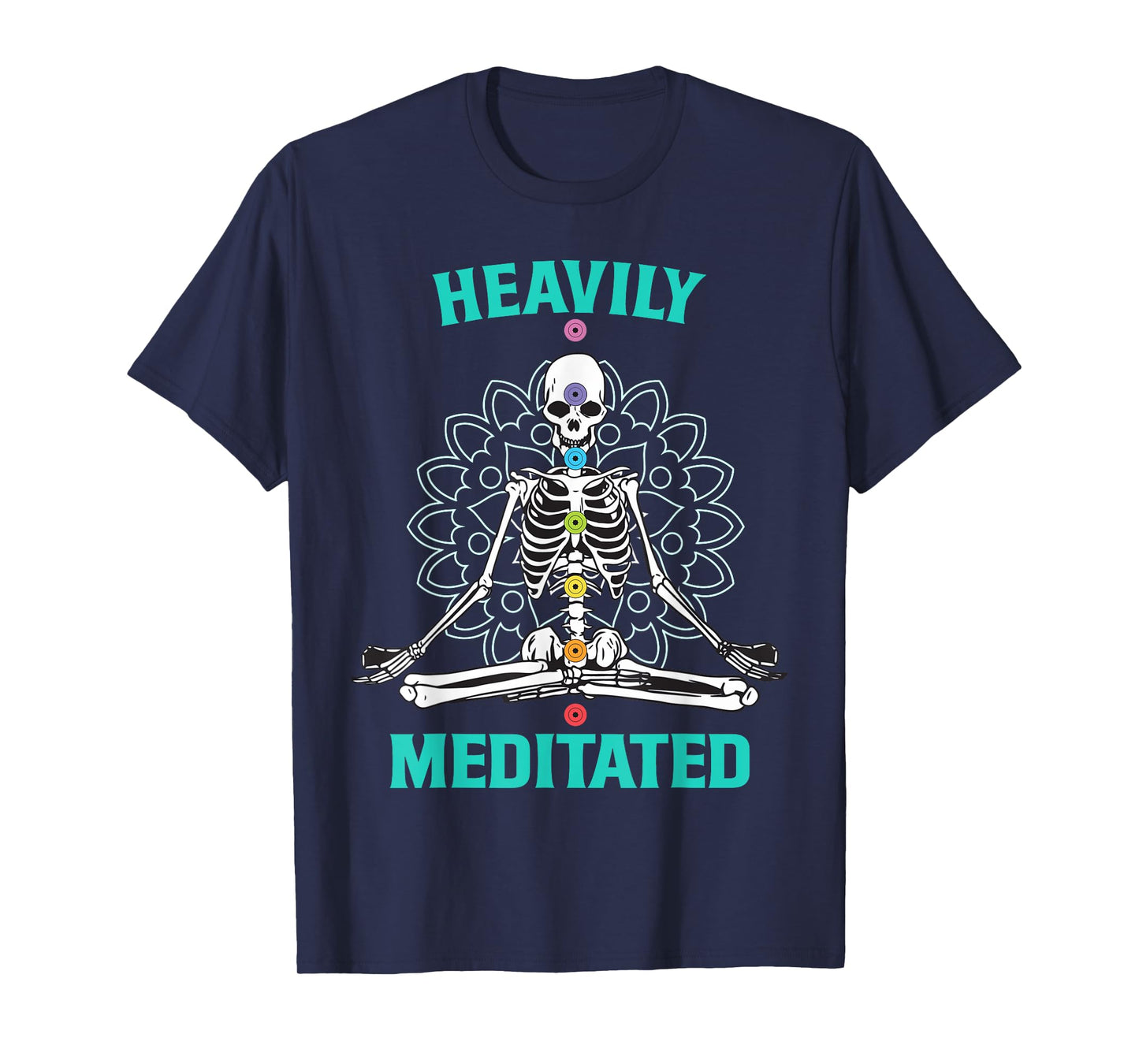 Heavily Meditated Skeleton Funny Yoga Meditation Pun T-Shirt