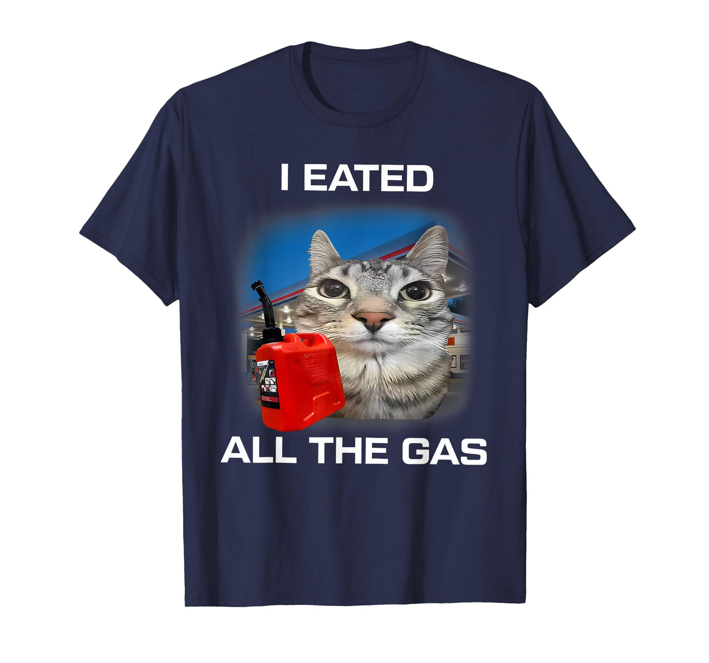 I Eated All The Gas Cat Meme Stupid Brainrot Humor T-Shirt