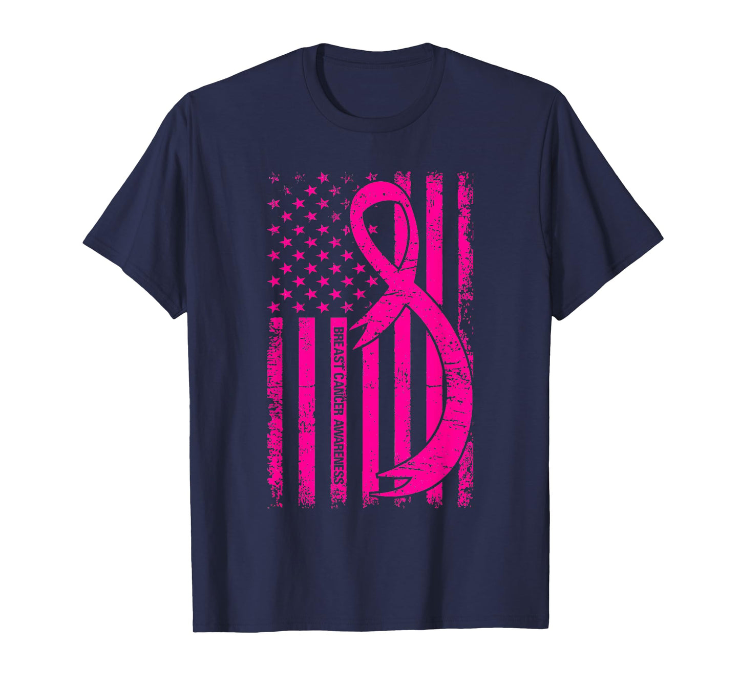 Alone American Flag Pink Ribbon T-Shirt