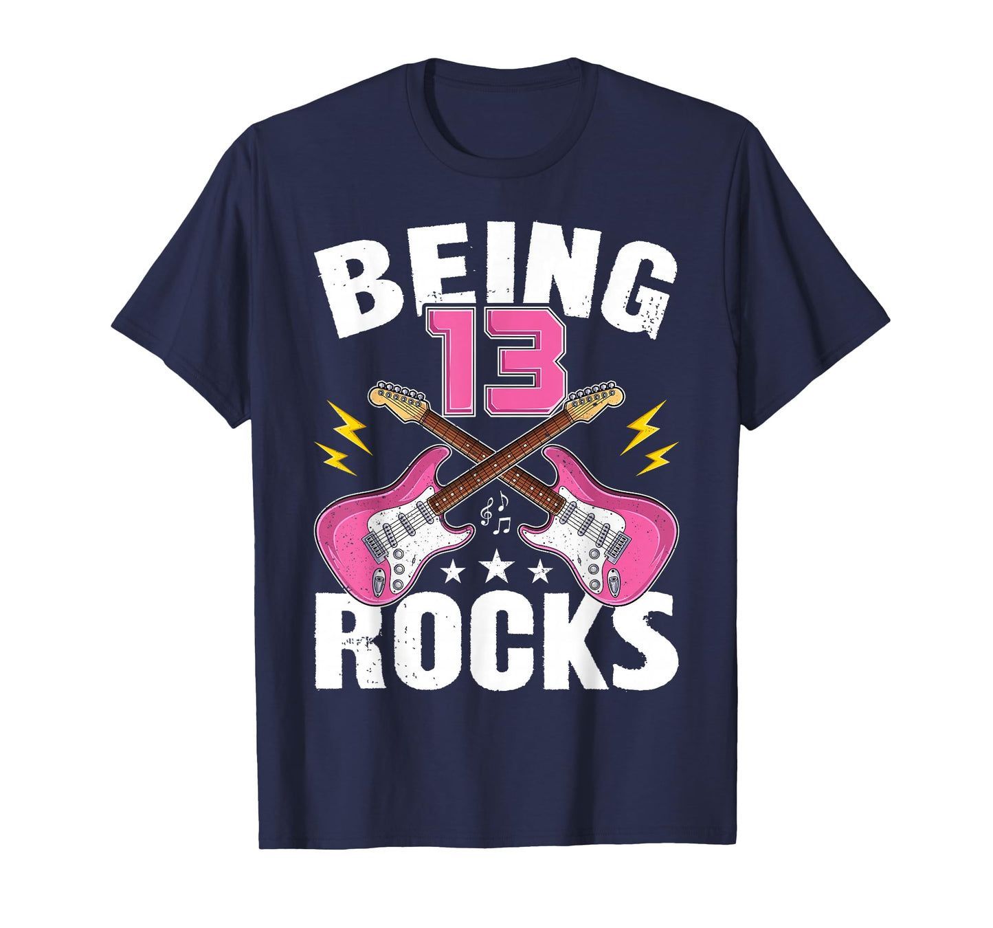 Being 13 Rocks Cute 13 Years Old Guitar 13th Birthday Girls T-Shirt