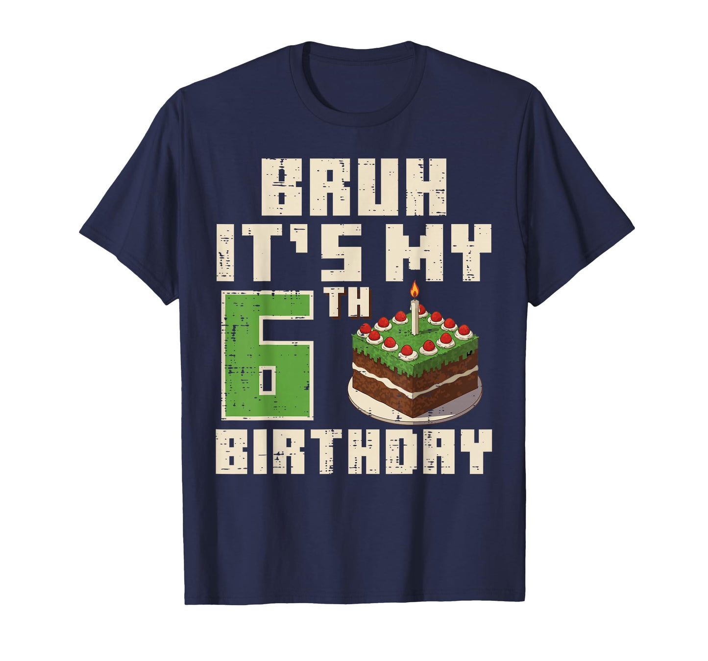 6th Birthday Pixel Gamer 6 Year Old Gaming Bday Boys Kids T-Shirt