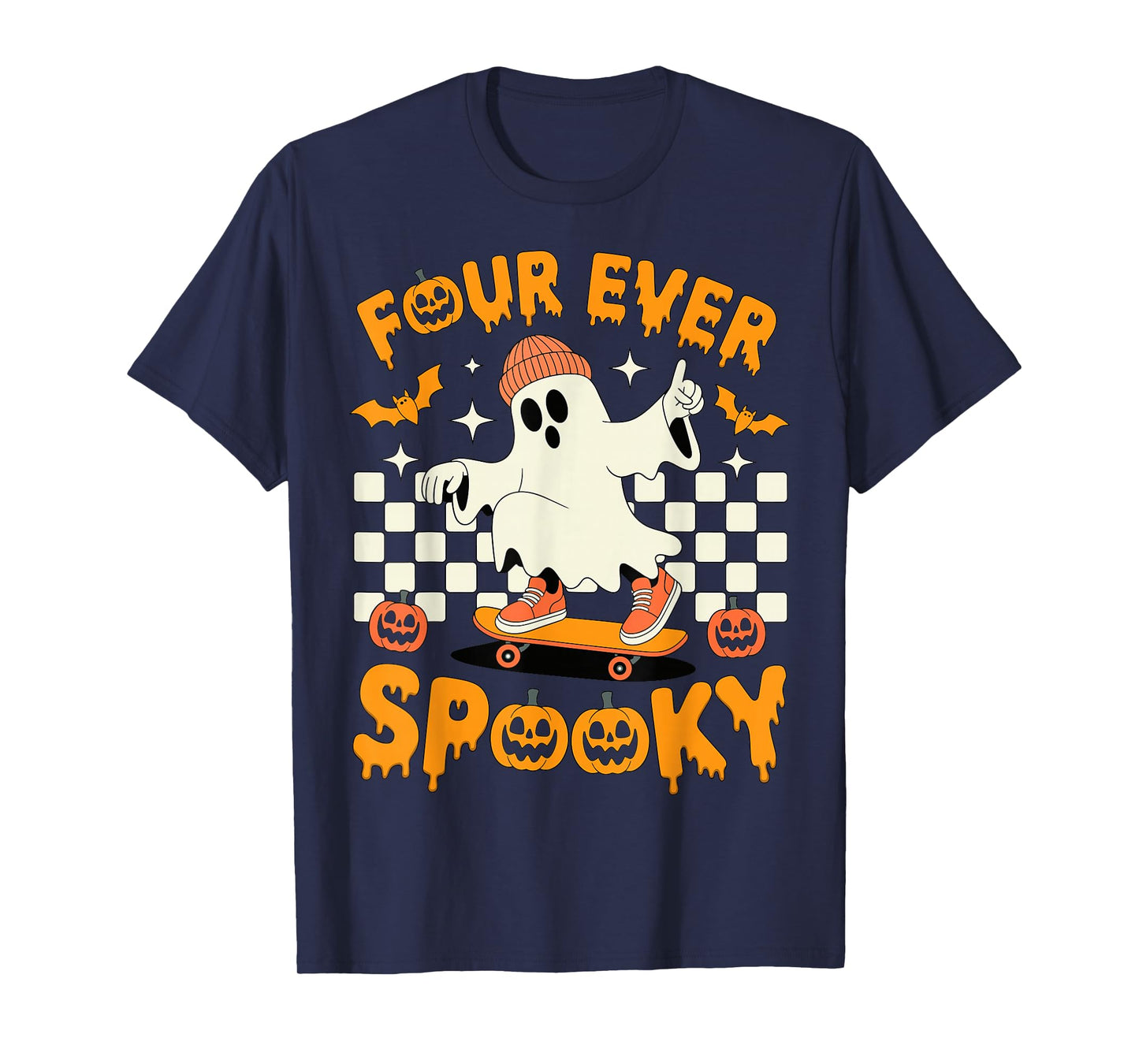 Four Ever Spooky Boys Halloween 4th Birthday Party Costume T-Shirt