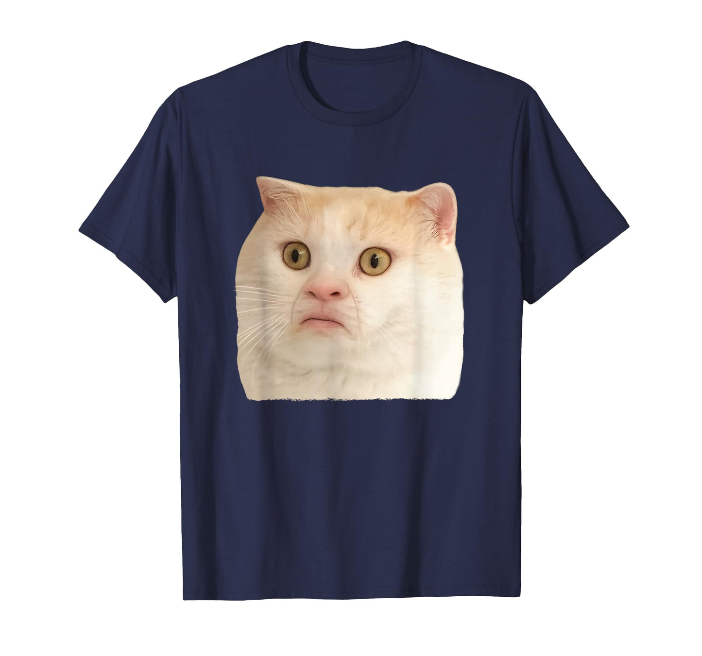 Funny Weird Cat Face Meme Silly Hilarious Cat Confused T-Shirt