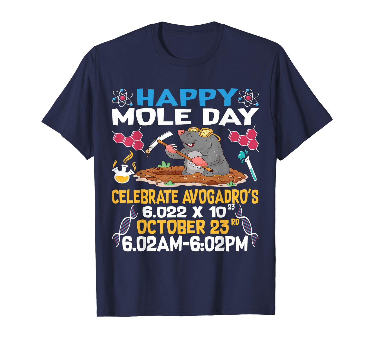 Happy mole Day on 23rd October Chemistry Lover Women Men T-Shirt