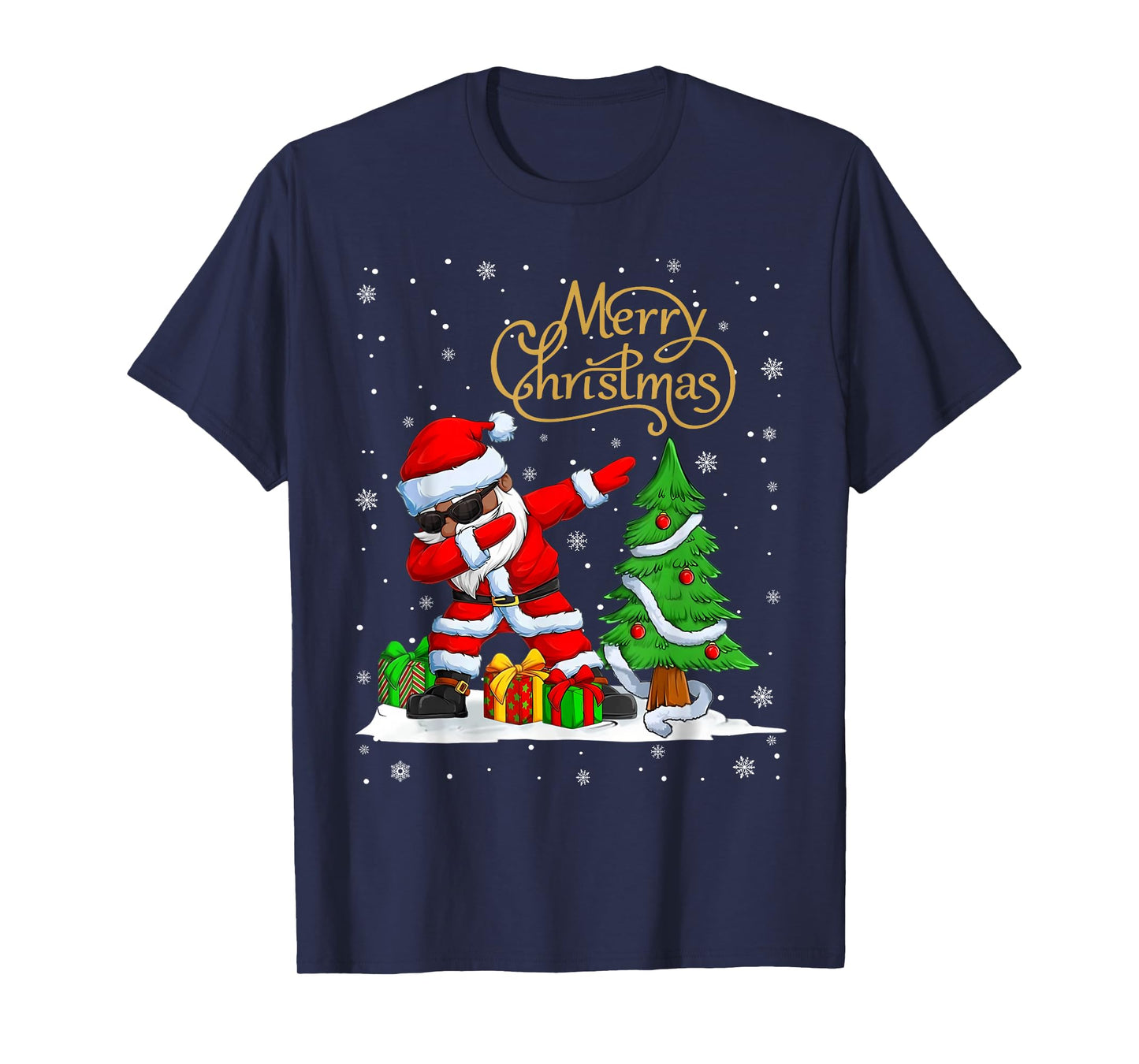 Funny Santa Claus Black Christmas Afro African American Xmas T-Shirt