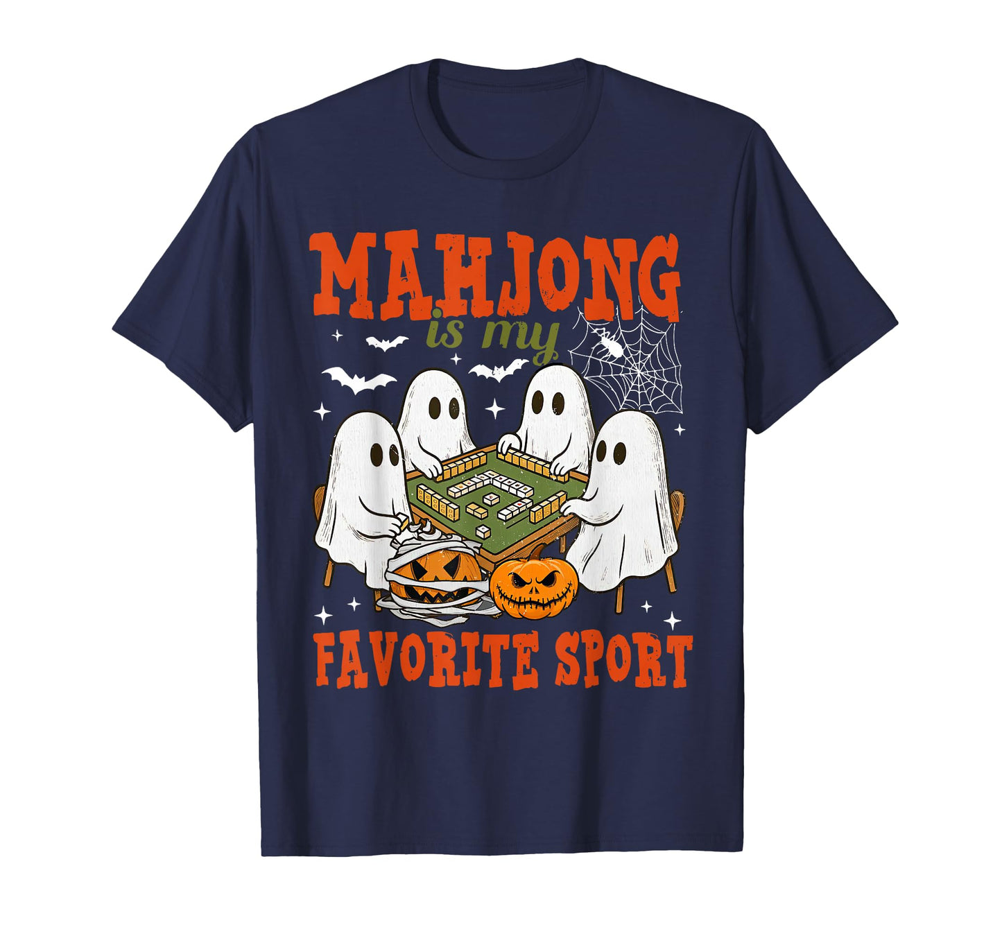 Mahjong is My Favorite Sport Ghost Playing Mahjong Halloween T-Shirt