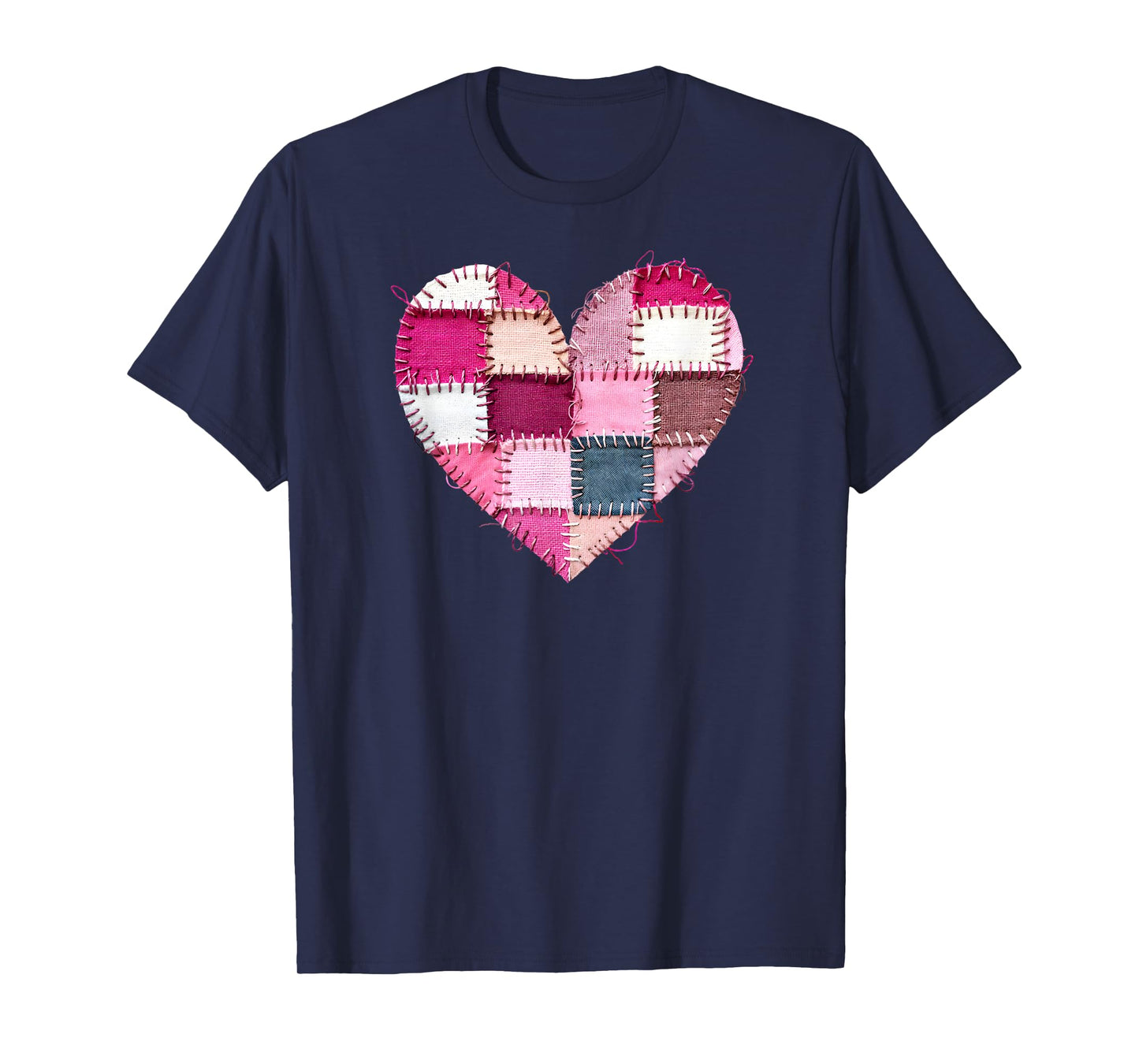 Valentine’s Day Faux Quilt Patchwork Heart for Her T-Shirt