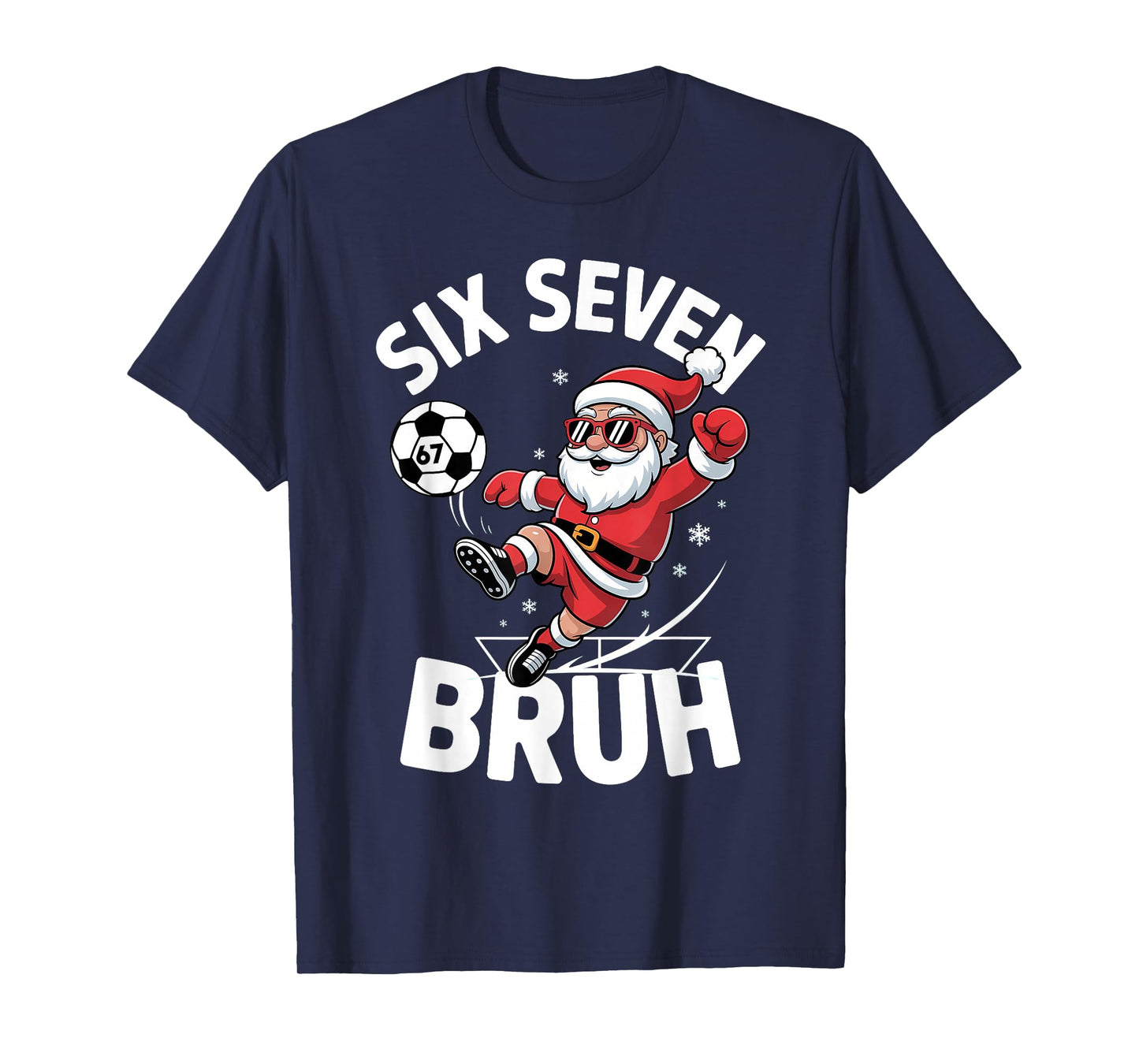 Funny Bruh Soccer Santa 67 Meme Christmas Xmas Pajamas Boys T-Shirt