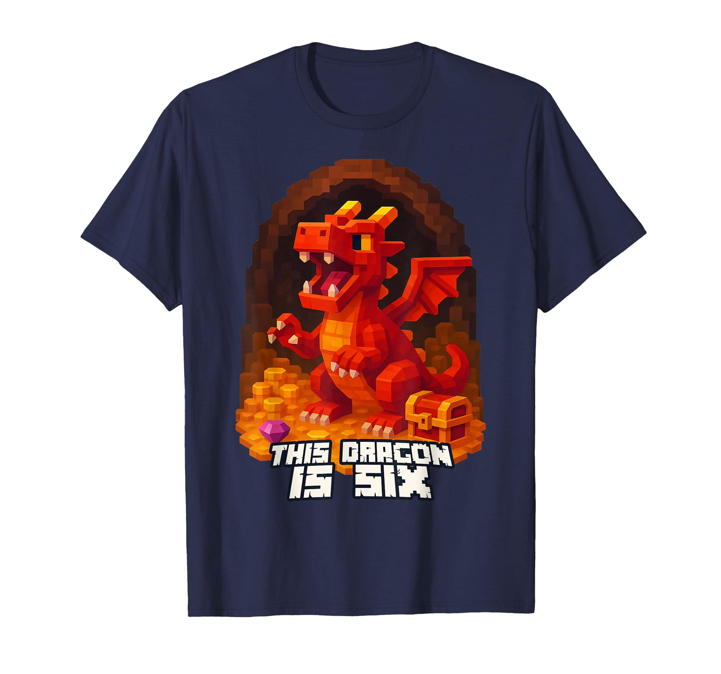 This Dragon is 6 Pixel Dragon 6th Birthday Party Kids Outfit T-Shirt